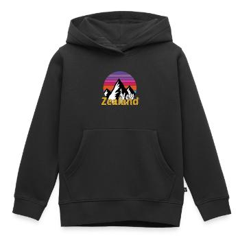 Nouvelle-Zélande - Sweat Premium à capuche enfant bio - noir - Devant - AI Model Kid Male (0cm)
