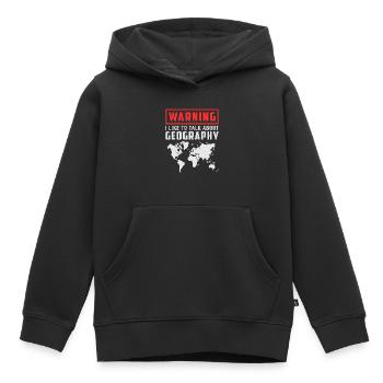Geografie Lehrer Geocaching Geography Geschenkidee - Kinder Premium Organic Hoodie - Schwarz - Vorne - AI Model Kid Male (0cm)