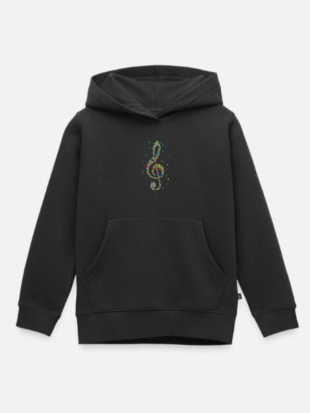 Musique clé de sol musicien clé de sol - Sweat Premium à capuche enfant bio - noir