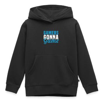 Players will play - Kids Premium Organic Hoodie - black - Front - AI Model Kid Male (0cm)