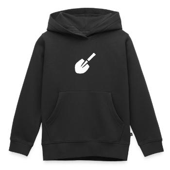 Pelle jardinier bêche jardin hobby jardinier - Sweat Premium à capuche enfant bio - noir - Devant - AI Model Kid Male (0cm)