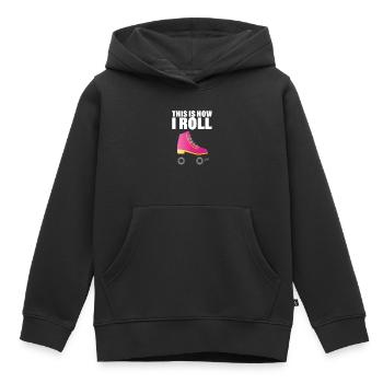Patinage à roulettes patins à roulettes femme - Sweat Premium à capuche enfant bio - noir - Devant - AI Model Kid Male (0cm)