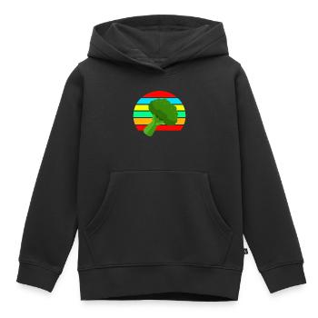 broccoli - Kids Premium Organic Hoodie - black - Front - AI Model Kid Male (0cm)