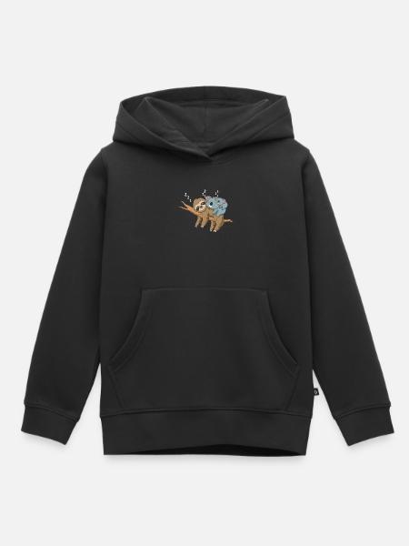 Regalo di bradipo koala carino addormentato - Felpa Premium con cappuccio bambino bio - nero