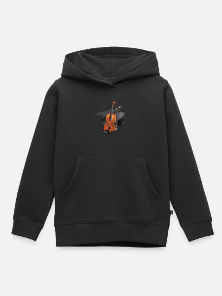 Violon ou violon en suédois - Sweat Premium à capuche enfant bio - noir
