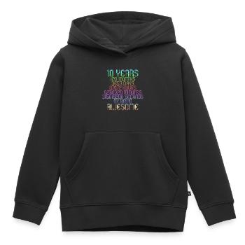 10 Years incl 3 leap years 10 Children's Birthday - Kids Premium Organic Hoodie - black - Front - AI Model Kid Male (0cm)