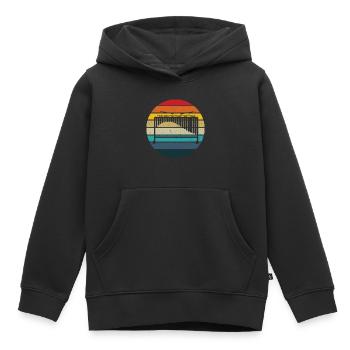 Marimba retro Sonnenuntergang - Marimba Instrument Geschenk - Kinder Premium Organic Hoodie - Schwarz - Vorne - AI Model Kid Male (0cm)