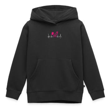 Ears Ears Heart Beat ECG Bunnies - Kids Premium Organic Hoodie - black - Front - AI Model Kid Male (0cm)