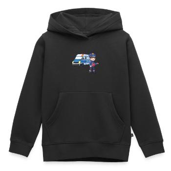 Jour d’anniversaire d’anniversaire de la police - Sweat Premium à capuche enfant bio - noir - Devant - AI Model Kid Male (0cm)