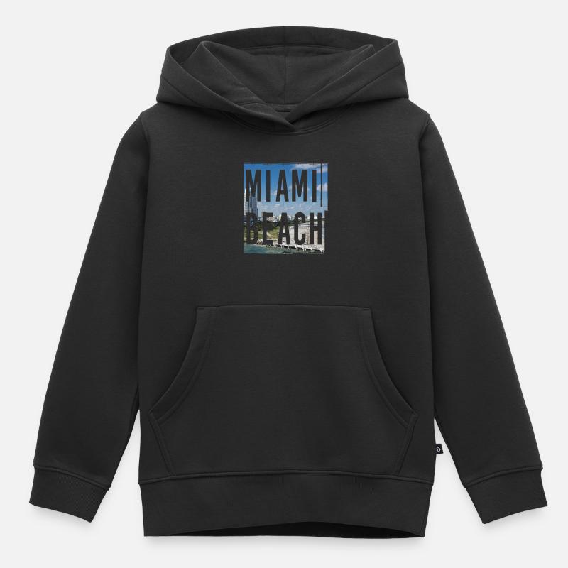 Miami Beach - Sweat Premium à capuche enfant bio - noir