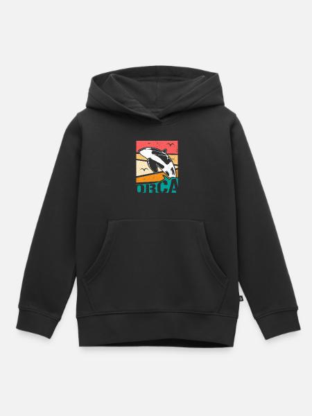 Orca Delfin Geschenkidee - Kinder Premium Organic Hoodie - Schwarz