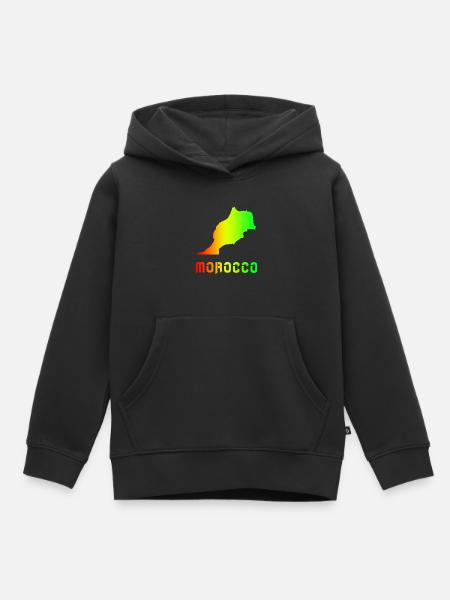 Maroc Arc-en-ciel Plan design / cadeau - Sweat Premium à capuche enfant bio - noir