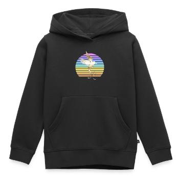 Colibri au coucher du soleil - Sweat Premium à capuche enfant bio - noir - Devant - AI Model Kid Male (0cm)
