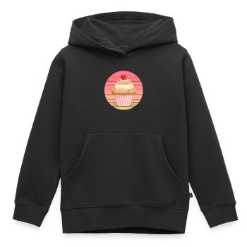 Muffin au coucher du soleil - Sweat Premium à capuche enfant bio - noir - Devant - AI Model Kid Male (0cm)