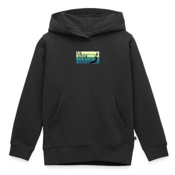 Vintage Windsurfer Cadeau Eat Sleep Windsurf - Sweat Premium à capuche enfant bio - noir - Devant - AI Model Kid Male (0cm)