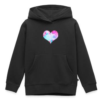 Herz Muster Kartenspiel Herz Karte - Kinder Premium Organic Hoodie - Schwarz - Vorne - AI Model Kid Male (0cm)
