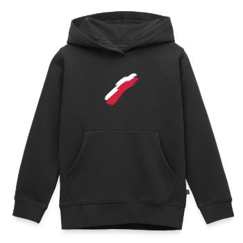 Pologne - Sweat Premium à capuche enfant bio - noir - Devant - AI Model Kid Male (0cm)