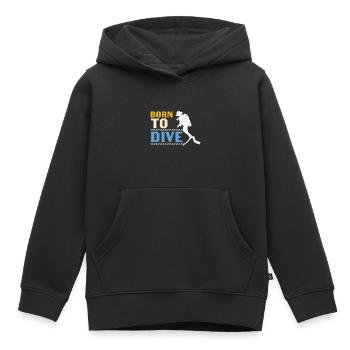 Scuba Diving Quote Scuba Diving Born To Dive - Kids Premium Organic Hoodie - black - Front - AI Model Kid Male (0cm)