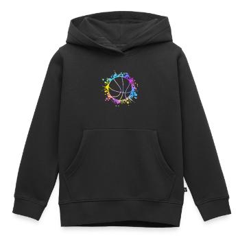 Basketball Paint Splatters colorful - Kids Premium Organic Hoodie - black - Front - AI Model Kid Male (0cm)