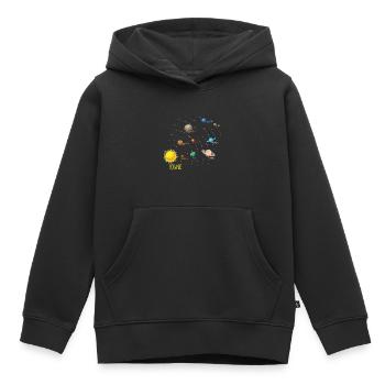 Sonnensystem mit Allen Planeten - Kinder Premium Organic Hoodie - Schwarz - Vorne - AI Model Kid Male (0cm)
