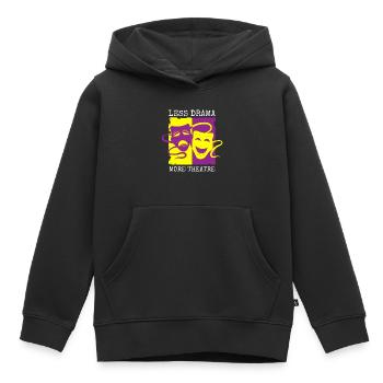 Rideau de répétition d’acteur - Sweat Premium à capuche enfant bio - noir - Devant - AI Model Kid Male (0cm)