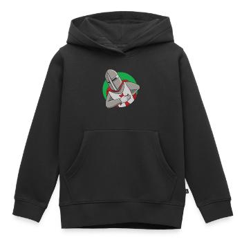 Friendly Crusader - Kids Premium Organic Hoodie - black - Front - AI Model Kid Male (0cm)