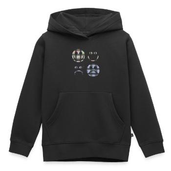 Visages heureux et tristes - Sweat Premium à capuche enfant bio - noir - Devant - AI Model Kid Male (0cm)