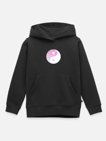 yin yang - Kinder Premium Organic Hoodie - Schwarz