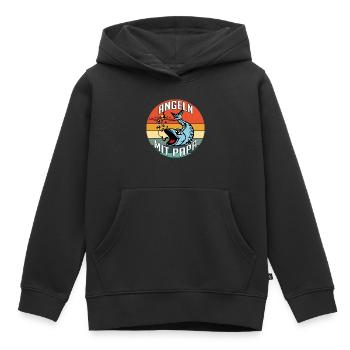 Angeln mit Papa ist am schönsten - Kinder Premium Organic Hoodie - Schwarz - Vorne - AI Model Kid Male (0cm)