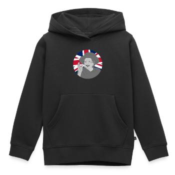 RIP Reine Elizabeth II - Sweat Premium à capuche enfant bio - noir - Devant - AI Model Kid Male (0cm)