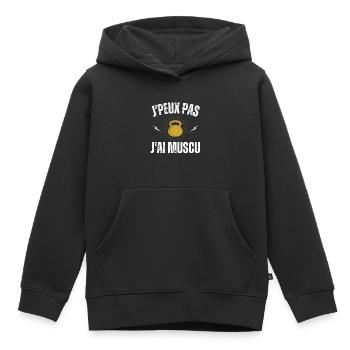 Je peux pas jai mucu - Sweat Premium à capuche enfant bio - noir - Devant - AI Model Kid Male (0cm)