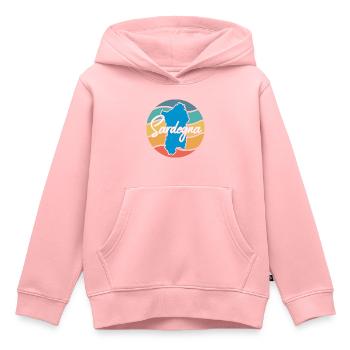 Sardaigne Rétro - Sweat Premium à capuche enfant bio - rose - Devant - AI Model Kid Female (0cm)