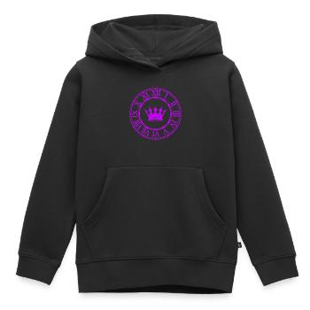 Horloge Chiffres romains - Sweat Premium à capuche enfant bio - noir - Devant - AI Model Kid Male (0cm)