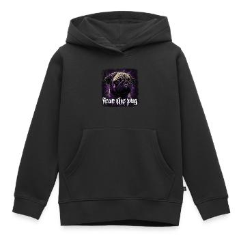 Craignez le carlin - Sweat Premium à capuche enfant bio - noir - Devant - AI Model Kid Male (0cm)