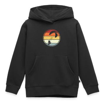 Kitesurfer Kitesurf Kitesurf - Sweat Premium à capuche enfant bio - noir - Devant - AI Model Kid Male (0cm)