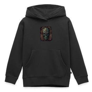 Crâne de zombie victorien - Sweat Premium à capuche enfant bio - noir - Devant - AI Model Kid Male (0cm)