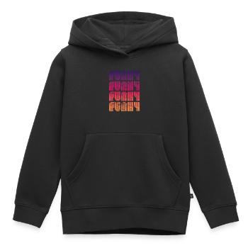 Funky Vintage - Sweat Premium à capuche enfant bio - noir - Devant - AI Model Kid Male (0cm)
