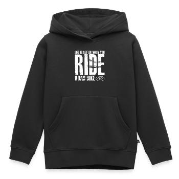 Ride Road Bike - Kids Premium Organic Hoodie - black - Front - AI Model Kid Male (0cm)