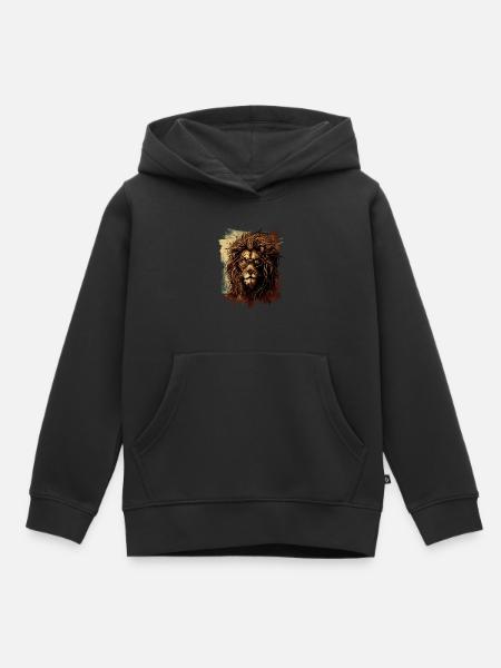 Professor Löwe - Kinder Premium Organic Hoodie - Schwarz