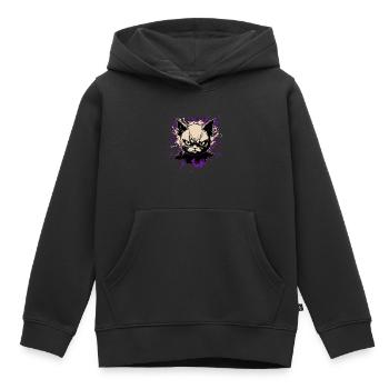 Méchant chat - Sweat Premium à capuche enfant bio - noir - Devant - AI Model Kid Male (0cm)