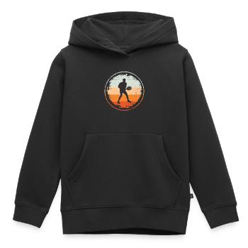 Tennis Spieler Tennisspiel retro Tennisspieler - Kinder Premium Organic Hoodie - Schwarz - Vorne - AI Model Kid Male (0cm)