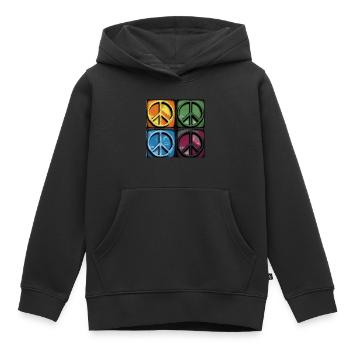 Symboles de paix colorés - Sweat Premium à capuche enfant bio - noir - Devant - AI Model Kid Male (0cm)