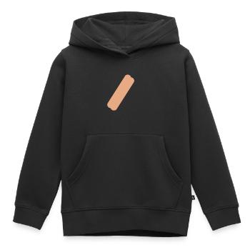 Pansement sur T-shirt - Sweat Premium à capuche enfant bio - noir - Devant - AI Model Kid Male (0cm)