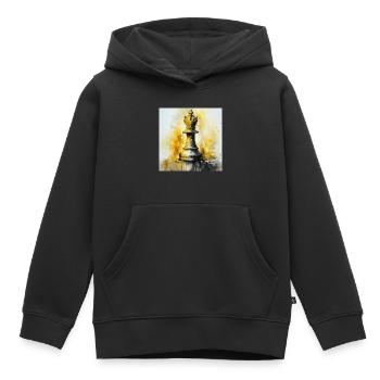 Évêque d’échecs jaune - Sweat Premium à capuche enfant bio - noir - Devant - AI Model Kid Male (0cm)