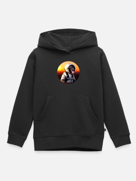 Affe Astronaut - Kinder Premium Organic Hoodie - Schwarz