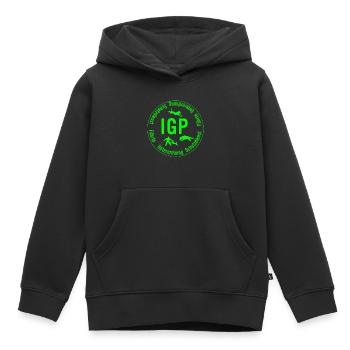IGP Hundesport - rund, gruen - Kinder Premium Organic Hoodie - Schwarz - Vorne - AI Model Kid Male (0cm)