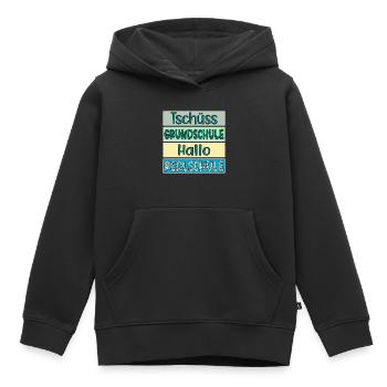Tschüss Grundschule Hallo Realschule Schulwechsel - Kinder Premium Organic Hoodie - Schwarz - Vorne - AI Model Kid Male (0cm)