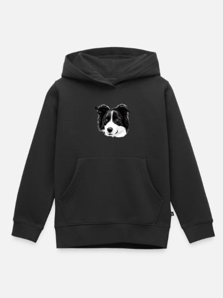 Krótkowłosy border collie – pies pasterski - Bluza Premium z kapturem dziecięca bio - czarny