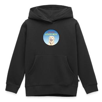 Récompense certifié Good Boy Goldie - Sweat Premium à capuche enfant bio - noir - Devant - AI Model Kid Male (0cm)