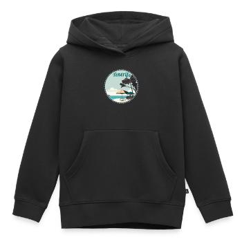 Tenerife Îles Canaries Retro Beach - Sweat Premium à capuche enfant bio - noir - Devant - AI Model Kid Male (0cm)